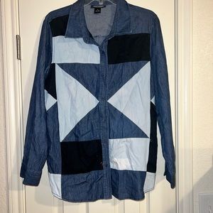 Jean button up top